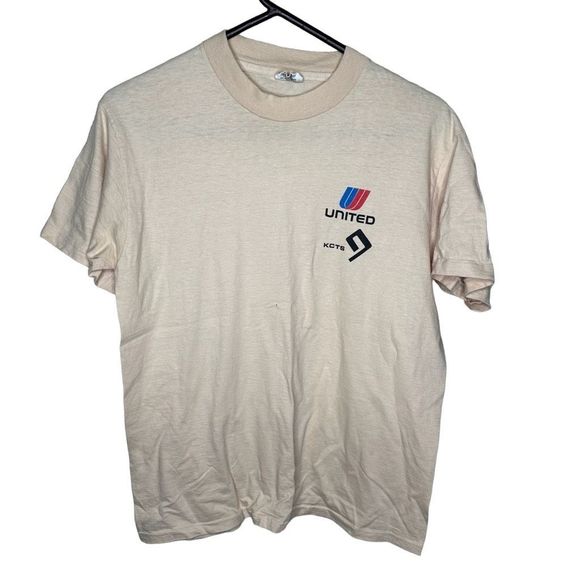 Vintage 70s United Airlines Single Stitch T Shirt Large - Picture 1 of 5